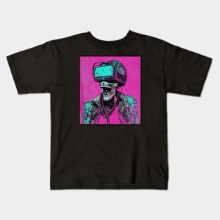 Zombie Wearing VR Glasses Kids T-Shirt